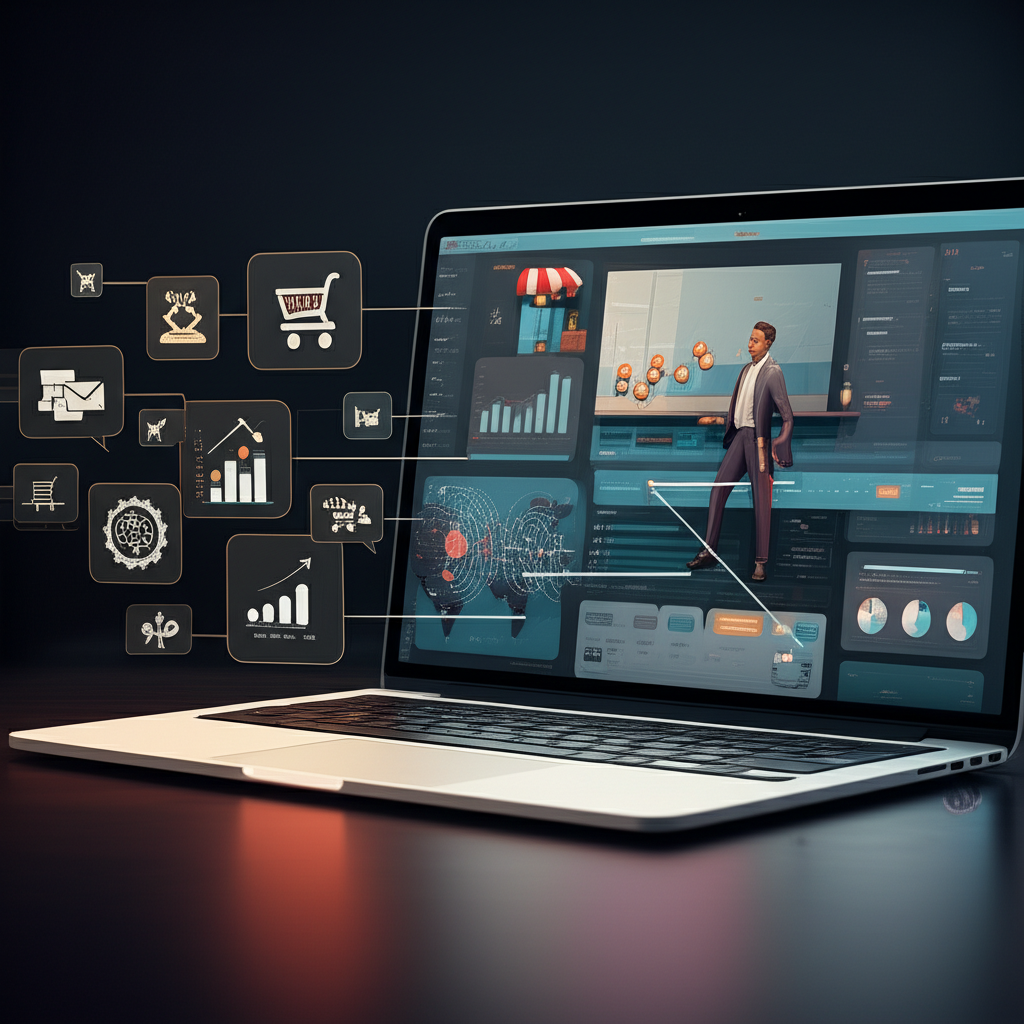 Digital business transformation illustration